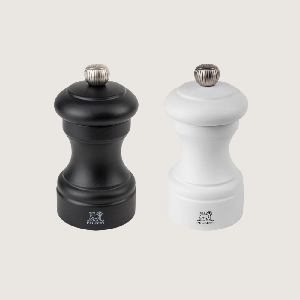Peugot salt and pepper mill, black and white
