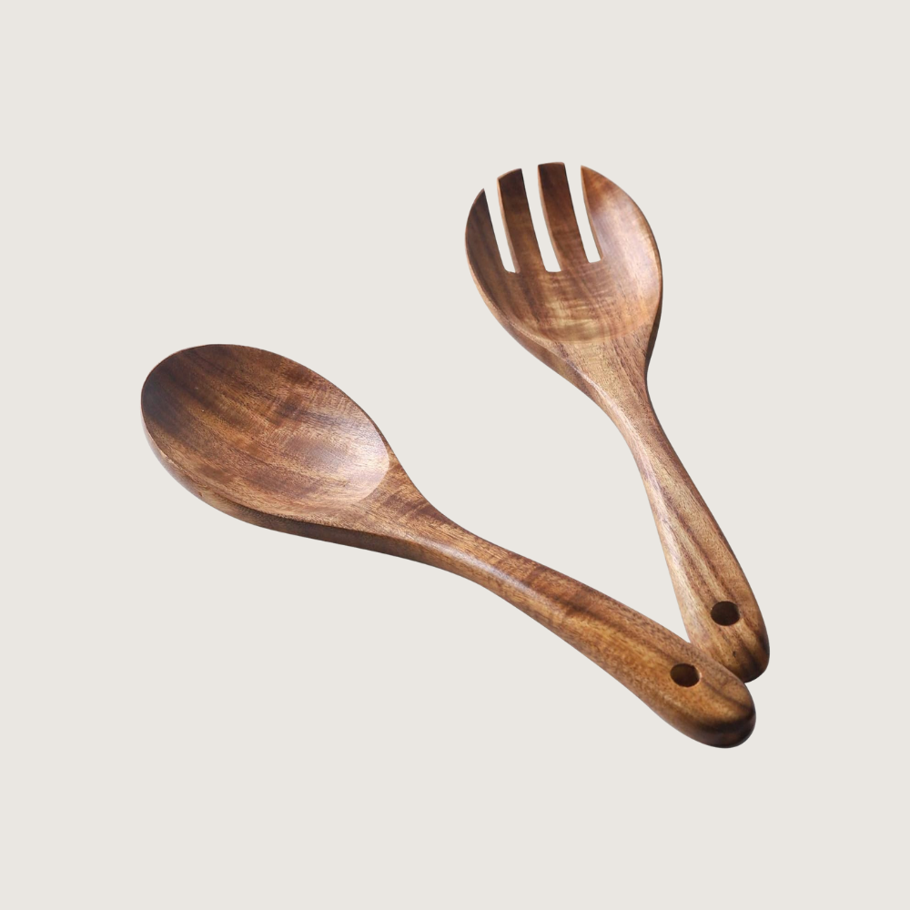 Wooden salad spoons